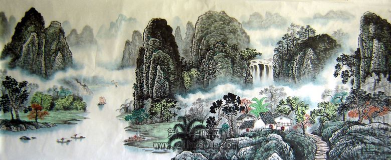工筆山水作品