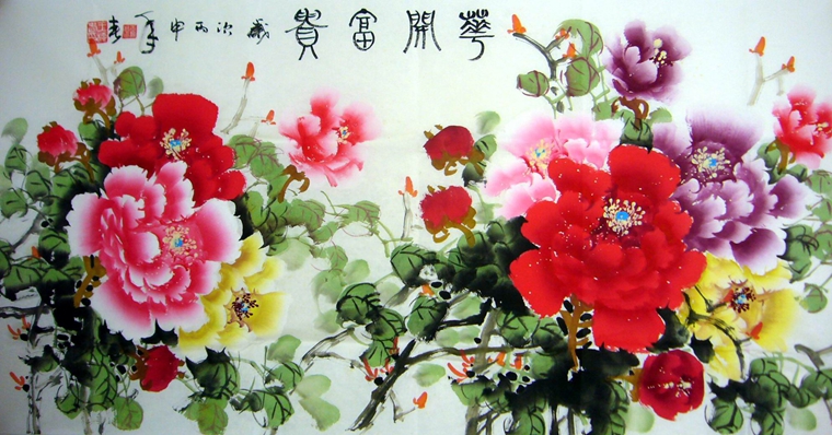 三尺寫意牡丹圖