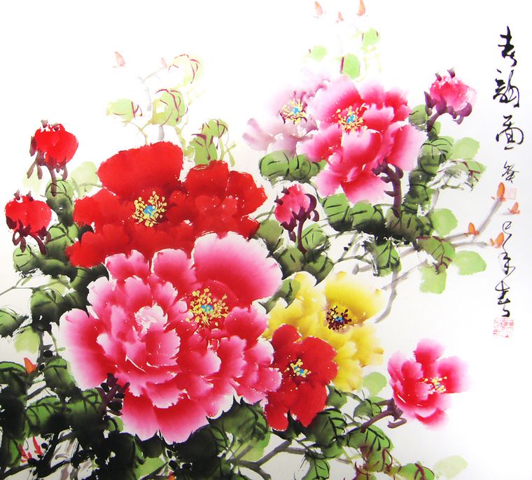 四尺斗方牡丹畫(huà)