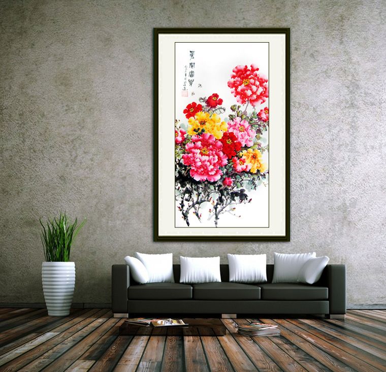 三尺豎幅精品牡丹