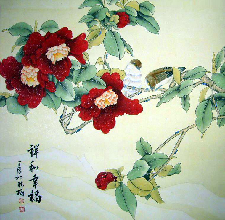 斗方工筆花鳥