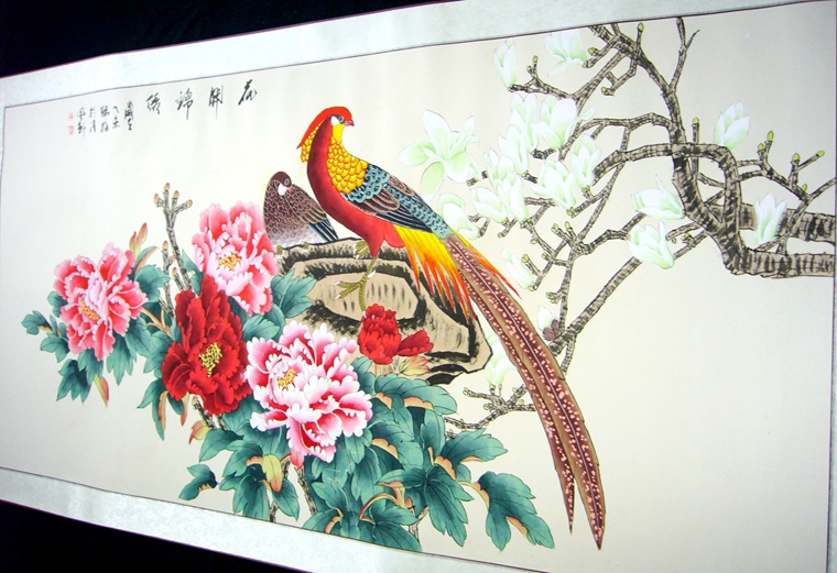 四尺花鳥牡丹畫