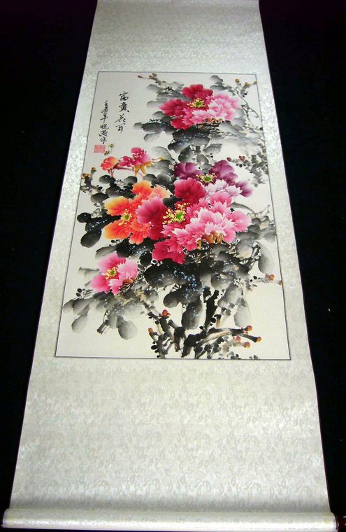 豎幅富貴牡丹畫