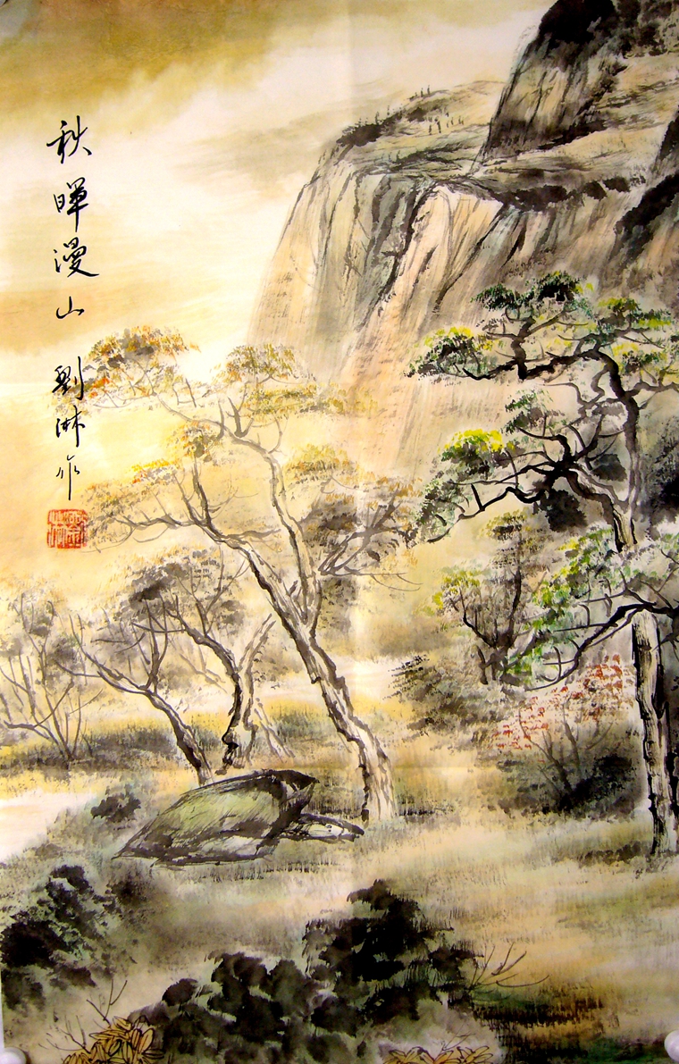 豎幅水墨山水畫(huà)