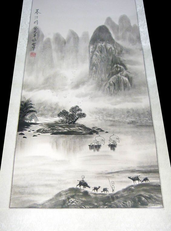 三尺豎幅國畫山水