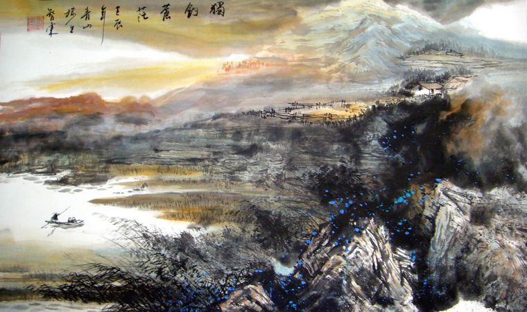 三尺水墨山水畫(huà)