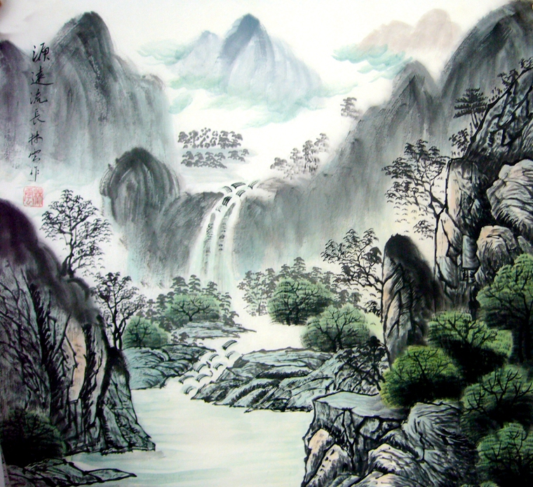 斗方山水國(guó)畫(huà)