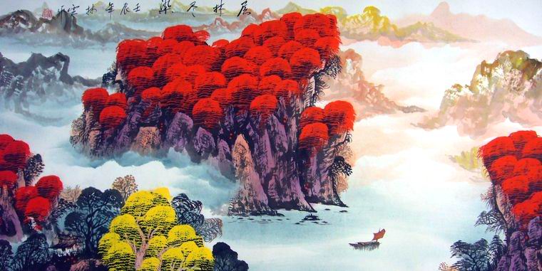 四尺山水風(fēng)水畫