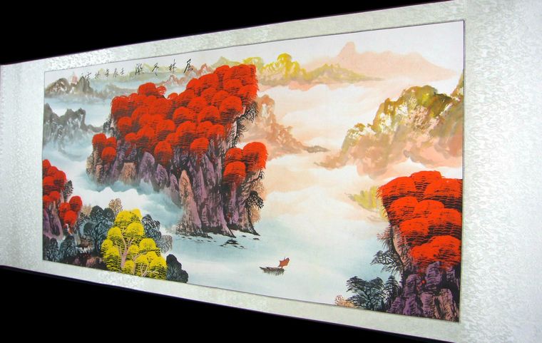 四尺山水風(fēng)水畫