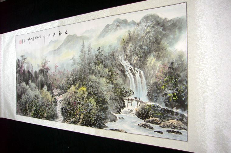 國畫四尺山水畫