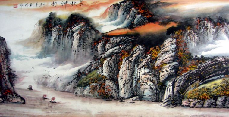 四尺山水畫作品
