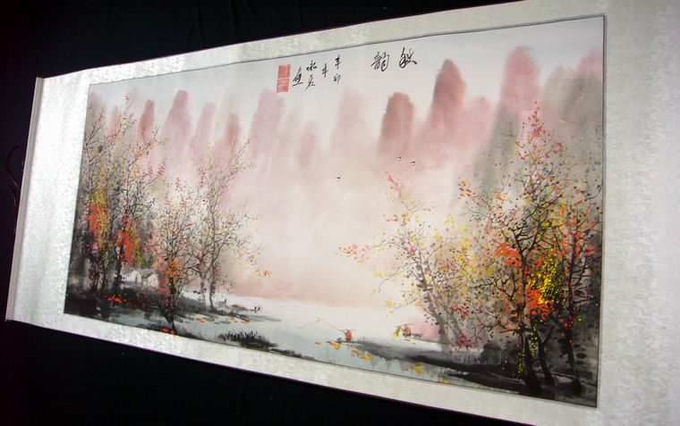 楓葉山水畫