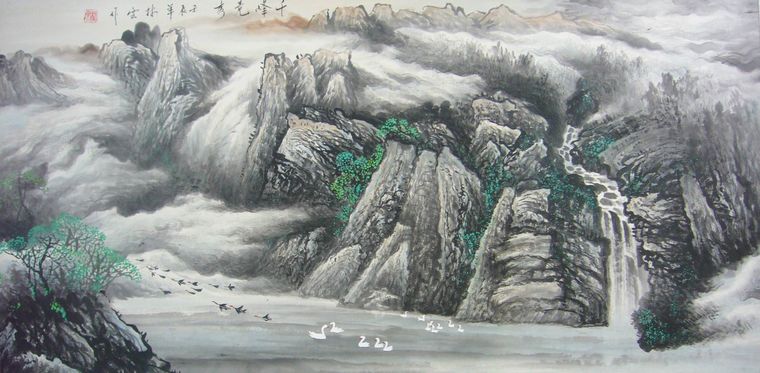 水墨山水畫作品