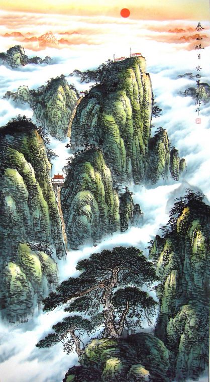 泰山日出畫(huà)