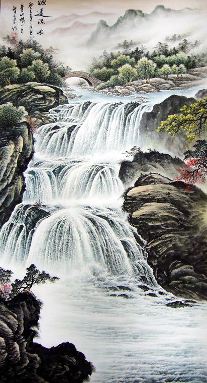 六尺豎幅山水畫