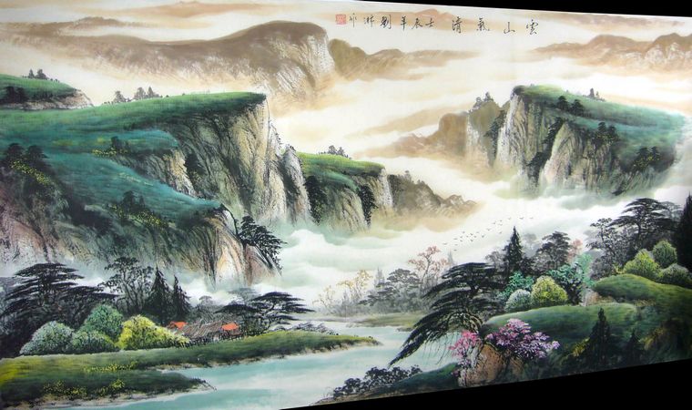 六尺橫幅山水畫(huà)