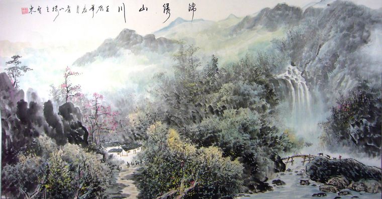 六尺國畫山水