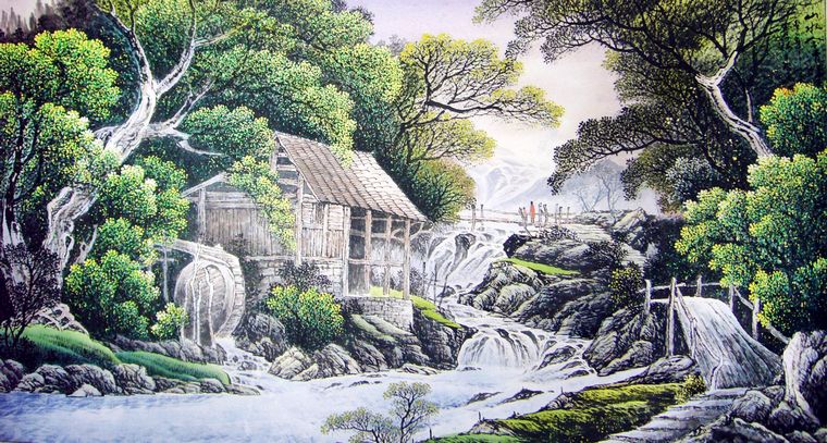 名人國畫山水