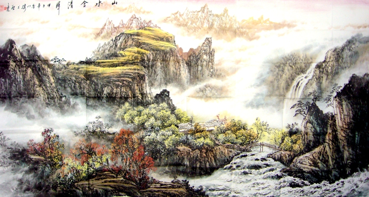 六尺國畫山水