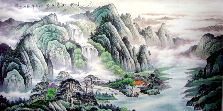 六尺寫意山水畫
