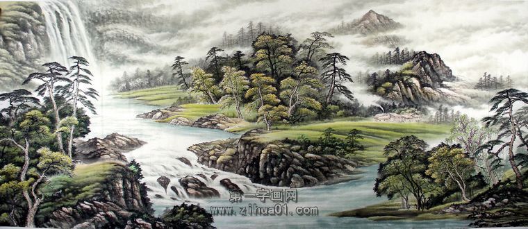 八尺寫意山水作品