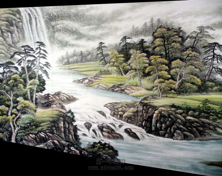 八尺寫意山水作品