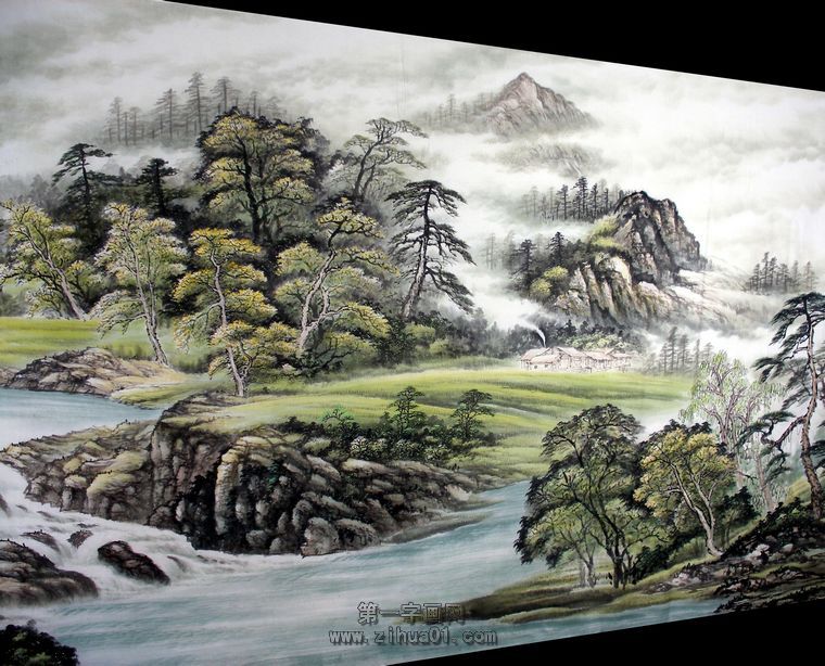 八尺寫意山水作品