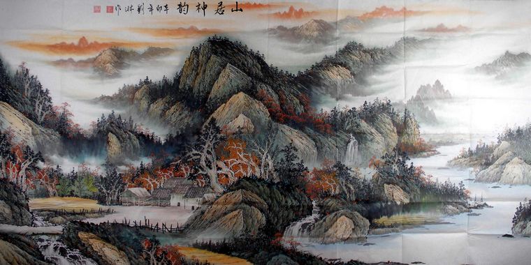 八尺寫意山水