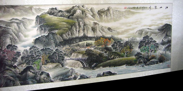 八尺精品山水國畫