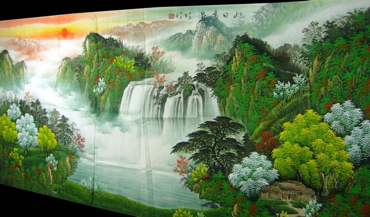 大瀑布山水畫