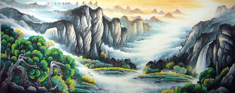 小八尺寫意山水