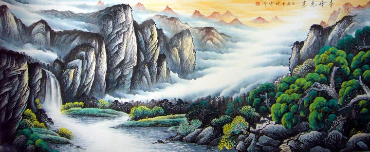小八尺國畫山水