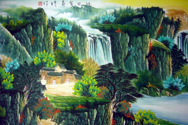 八尺寫意山水畫