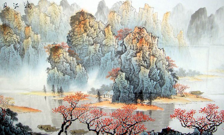巨幅漓江山水畫(huà)