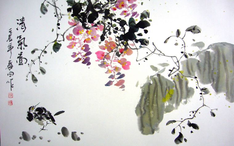 水墨花卉圖