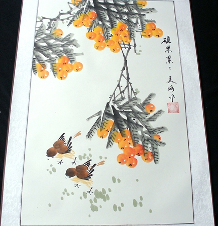 豎幅花鳥作品