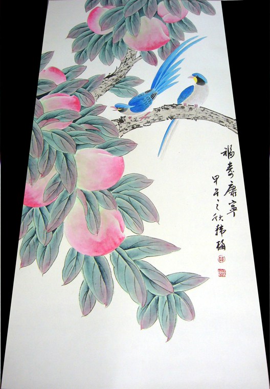 工筆畫獻壽圖