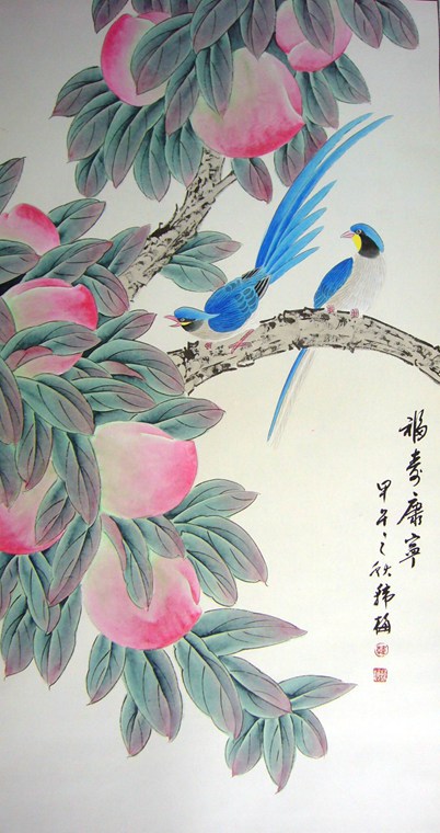 工筆畫獻壽圖