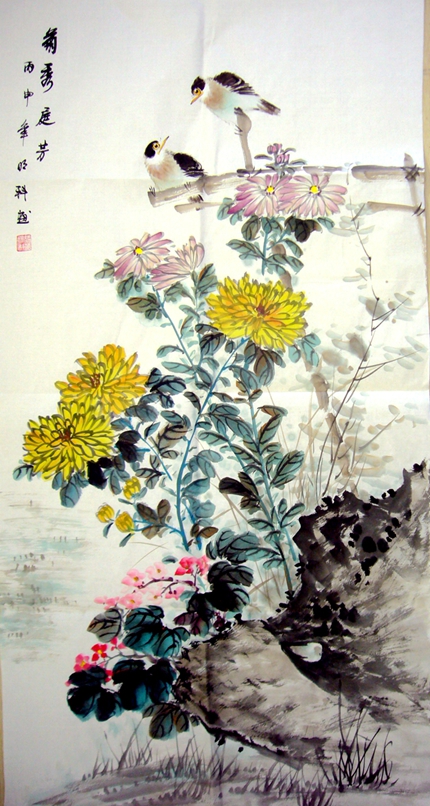 水墨畫菊花