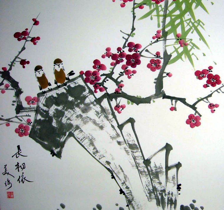 三尺斗方花鳥