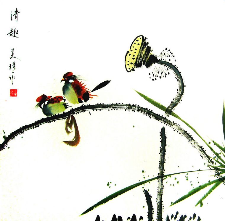 臥室寫意花鳥畫