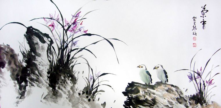 蘭花水墨畫