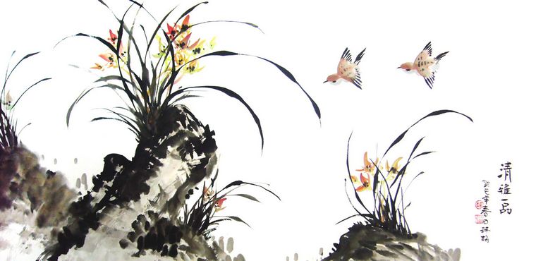 國畫花鳥畫作品