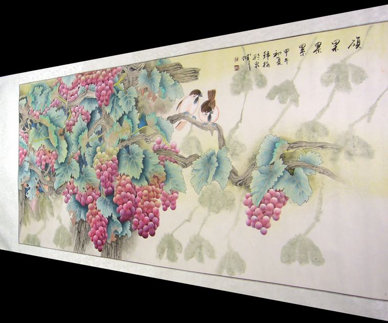 精品工筆畫葡萄