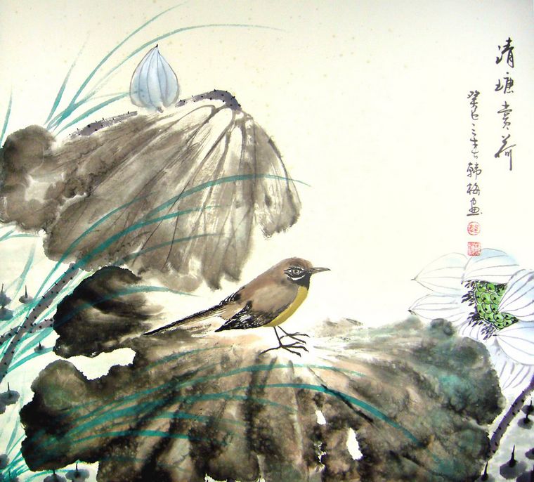 寫意畫荷塘