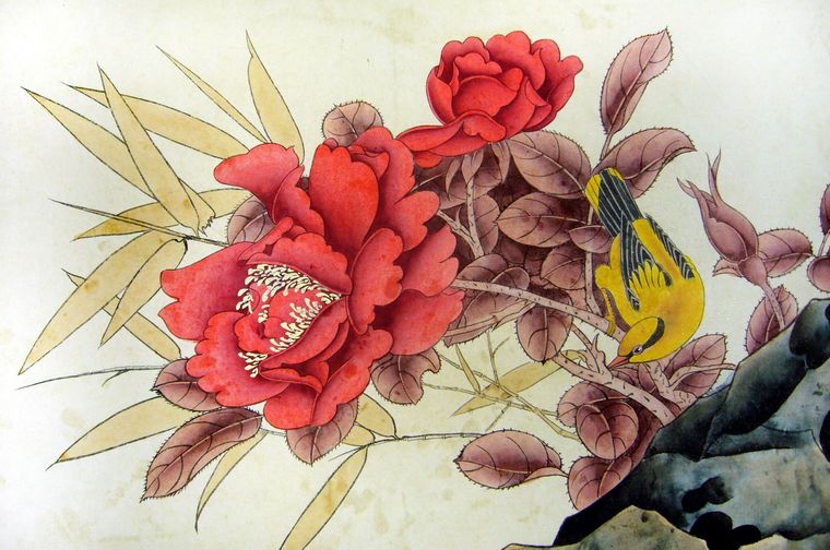工筆花鳥畫作品