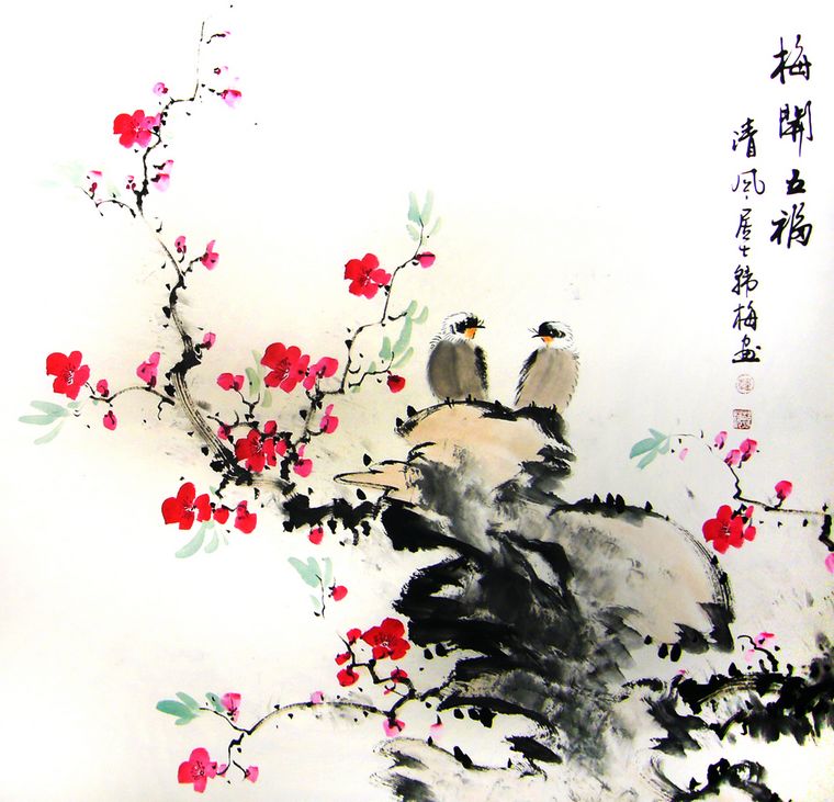 斗方花鳥圖