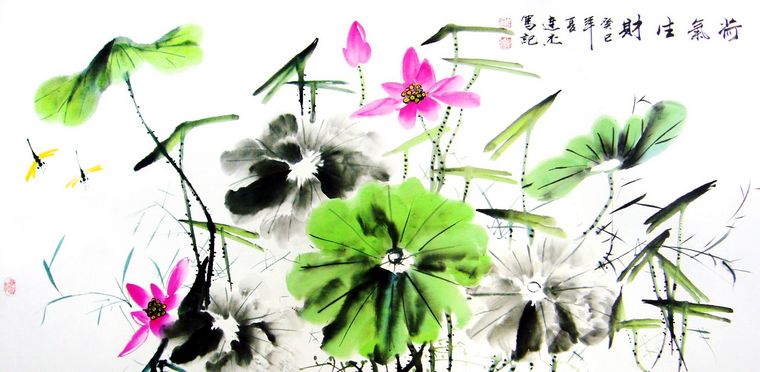 四尺寫(xiě)意畫(huà)荷花