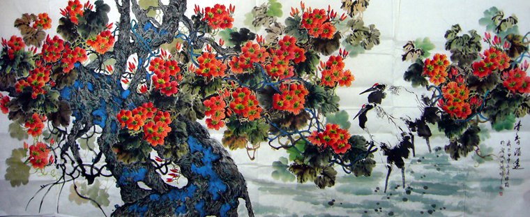 八尺花鳥作品