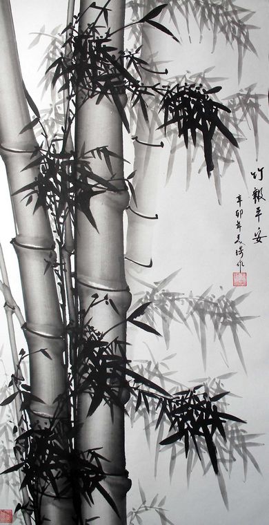 水墨竹畫